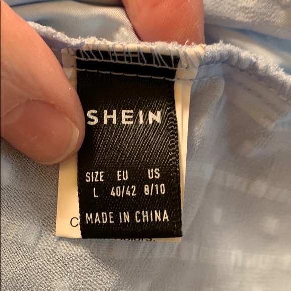 SHEIN Frenchy Swiss Dot Lace Panel Blouse - Picture 11 of 17